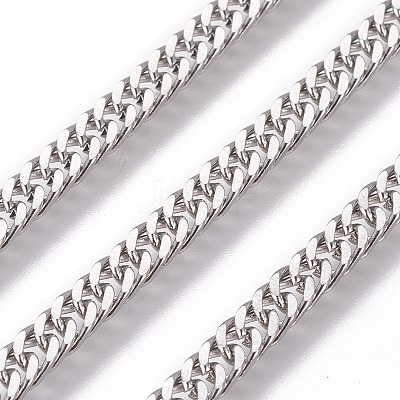 Tarnish Resistant 304 Stainless Steel Curb Chains CHS-E018-12P-1