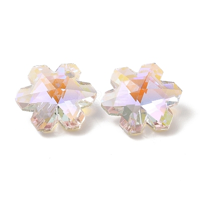 Electroplate Transparent Glass Pendants GLAA-A008-05D-1