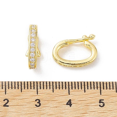 Brass Micro Pave Clear Cubic Zirconia Twister Clasps KK-K360-28G-1
