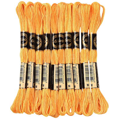 10 Skeins 6-Ply Polyester Embroidery Floss OCOR-CY0004-38G-1