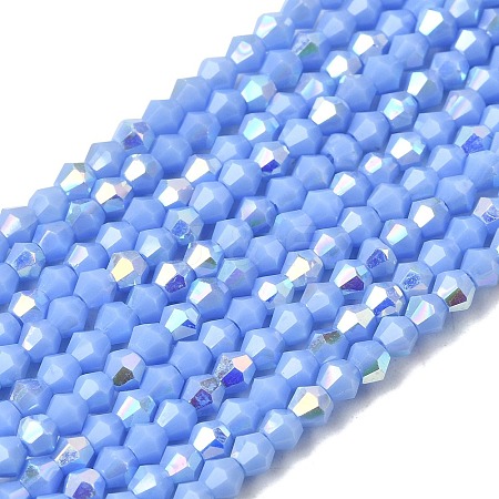 AB Color Plated Opaque Glass Beads Strands GLAA-G127-02D-1