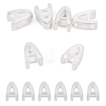 6Pcs 925 Sterling Silver Hollow Initial Beads STER-TA0001-53A-1