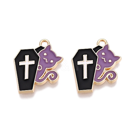 Halloween Theme Rack Plating Alloy Enamel Pendants ENAM-N056-356A-1