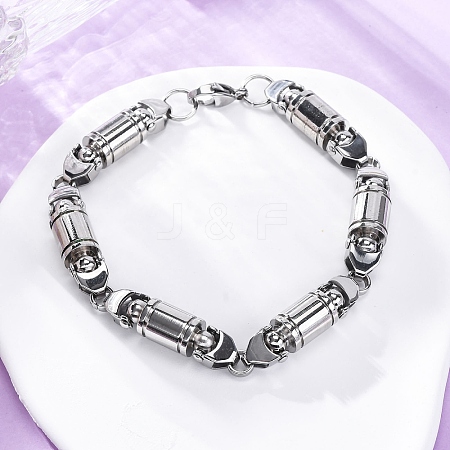 201 Stainless Steel Column Link Chain Bracelets BJEW-B078-150P-1
