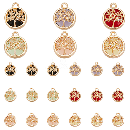 24Pcs 6 Colors Glass Connector Charms GLAA-PH0002-56LG-1