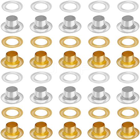 200 Sets 2 Colors Iron Grommet Eyelet Findings IFIN-BBC0001-06-1