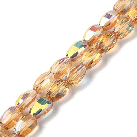 Transparent Electroplate Glass Beads Strands GLAA-Q099-F01-09-1