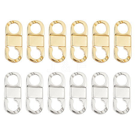 CHGCRAFT 12Pcs 2 Colors Rack Plating Brass Fold Over Clasps KK-CA0002-66-1