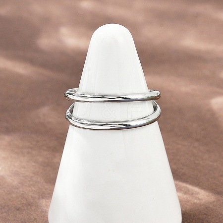 304 Stainless Steel Adjustable Open Cuff Rings for Women RJEW-K301-05P-1