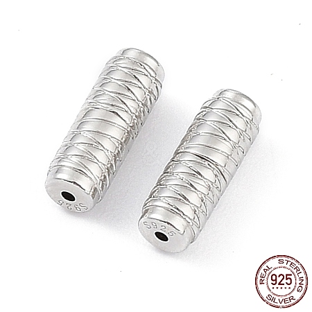 Anti-Tarnish Rhodium Plated 925 Sterling Silver Screw Clasps STER-K173-13P-1