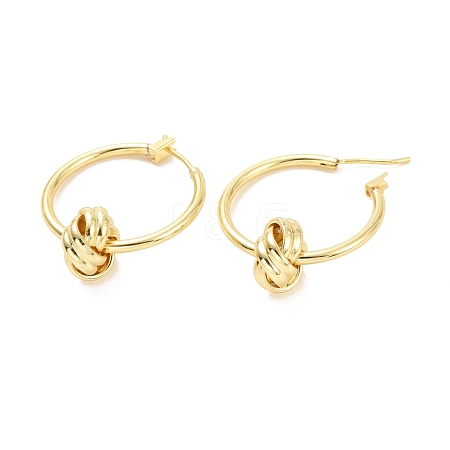 Brass Knot Hoop Earrings for Women X-EJEW-A072-19LG-1
