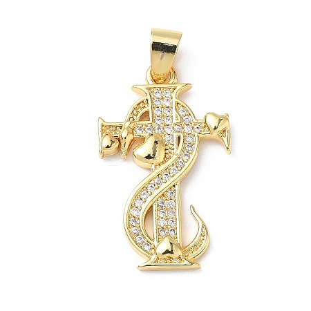 Micro Pave Clear Cubic Zirconia Pendants KK-L253-13G-01-1