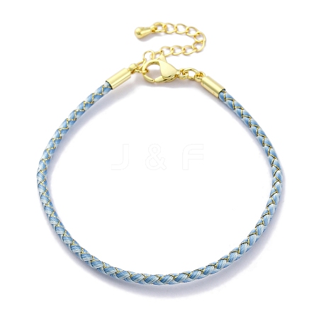 Polyester Cord Braided Bracelet Makings MAK-Z003-01G-05-1