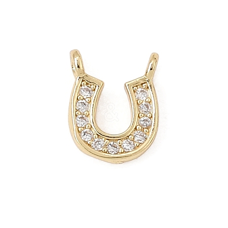 Brass Micro Pave Clear Connector Charms CU-CBA3D76-01G-1