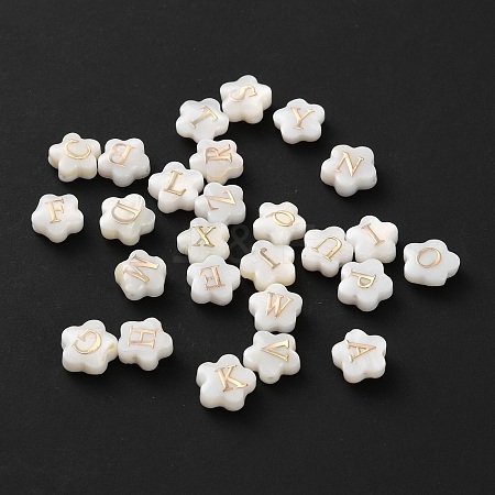 26Pcs 26 Styles Natural White Shell Flower Beads BSHE-WH0020-01-1
