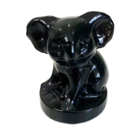 Natural Obsidian Carved Koala Statue PW-WG46900-01-1