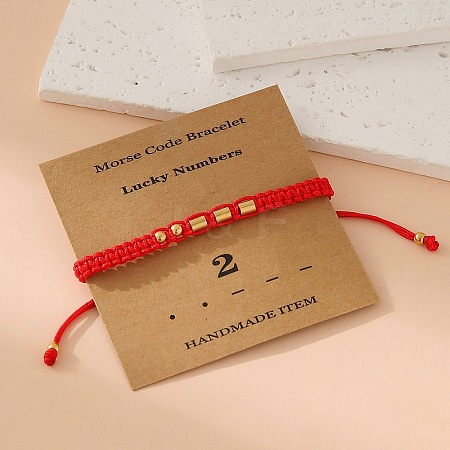 Morse Code Style Stainless Steel Braided String Bracelets for Woman Men PW-WGCCBF0-02-1