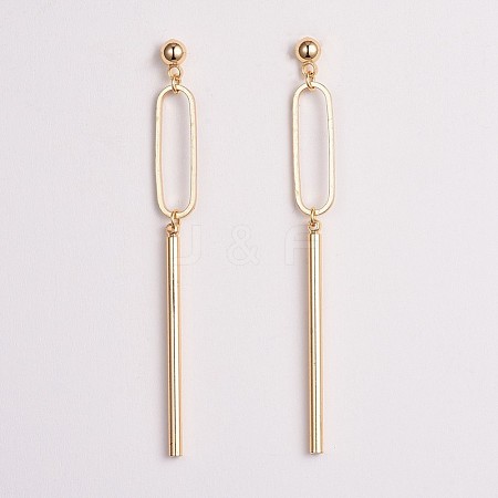 Brass Bar Dangle Stud Earrings EJEW-JE03339-1