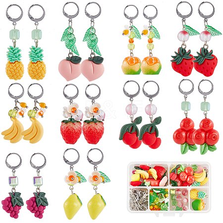 Fruit Theme DIY Resin Dangle Earring Making Kits DIY-SC0027-69-1