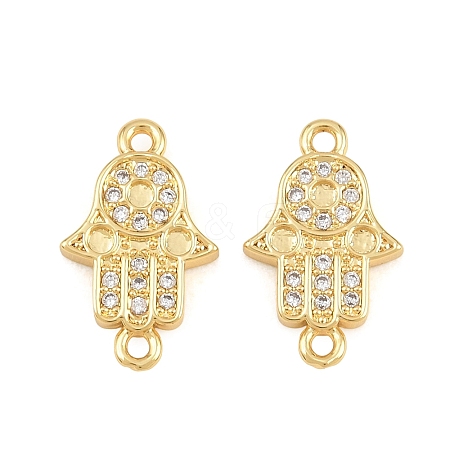 Brass Micro Pave Clear Cubic Zirconia Connector Charms CU-CBAB719-07G-C-1