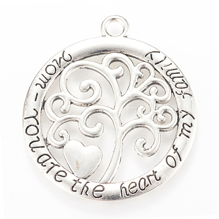 Tibetan Style Alloy Pendants TIBEP-Q064-08AS-RS-1