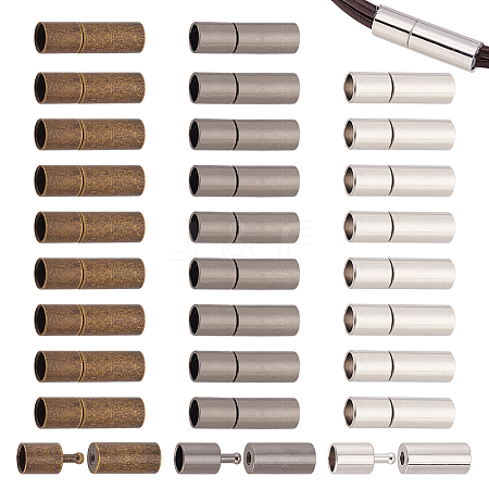 30Pcs 3 Colors Brass Bayonet Clasps KK-OC0001-60B-1