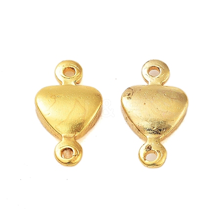 Rack Plating Brass Heart Links Connector Charms KK-S379-27G-1