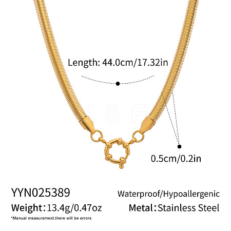 Minimalist 5MM 304 Stainless Steel Flat Snake Chain Necklaces for Women EE6470-1-1