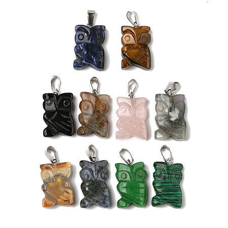 Natural & Synthetic Mixed Gemstone Pendants G-B127-09P-1