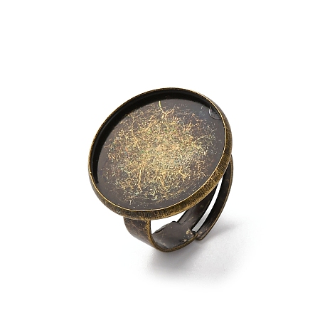 Brass Adjustable Ring Blank Base Cabochon Setting Components X-KK-O003-05AB-NF-1