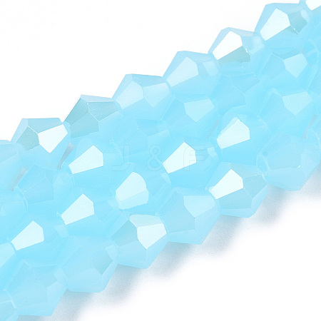 Imitation Jade Electroplate Glass Beads Strands EGLA-A039-J6mm-A03-1