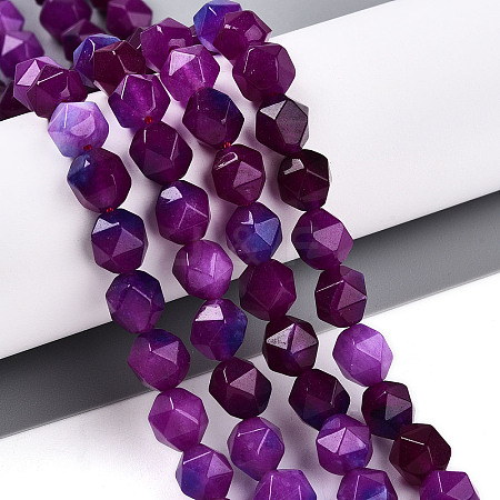 Dyed Natural White Jade Beads Strands X-G-T139-8mm-45L-1
