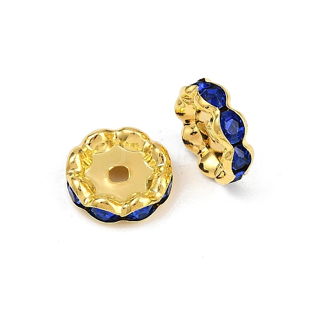 Brass Rhinestone Spacer Beads RB-A014-L12mm-05G-1