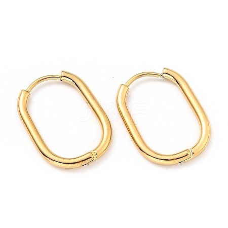 PVD Vacuum Plating 303 Stainless Steel Oval Hinged Hoop Earrings with 316 Stainless Steel Pins for Women EJEW-F285-31B-G-1