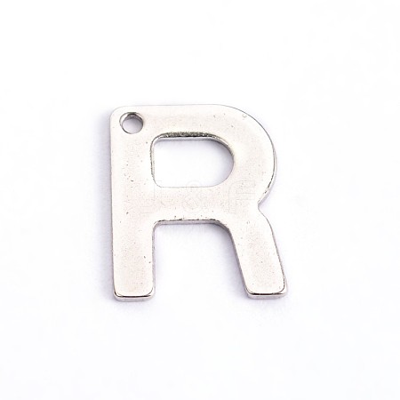 304 Stainless Steel Letter Charms X-STAS-O072-R-1