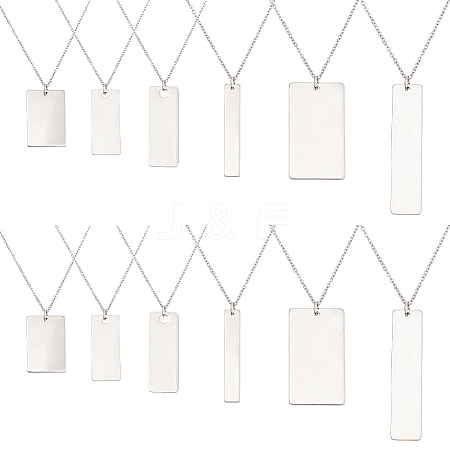 DIY Stainless Steel Rectangle Charm Necklaces Making Kits DIY-HS0001-86-1