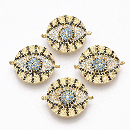 Brass Micro Pave Cubic Zirconia Links Connectors ZIRC-T012-74G-1
