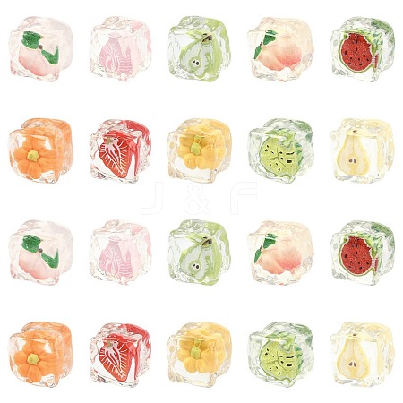 20Pcs 10 Styles Transparent Resin Cabochons RESI-CJ0005-43-1