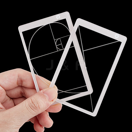 2Pcs 2 Styles Golden Ratio Plastic Fibonacci Composition View Finder AJEW-DR0001-86-1
