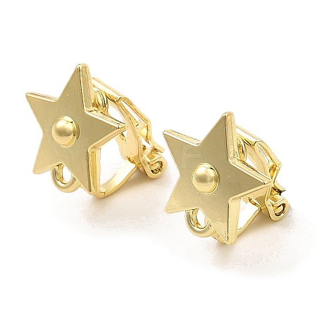 Alloy Clip-on Earring Findings FIND-L015-004G-1