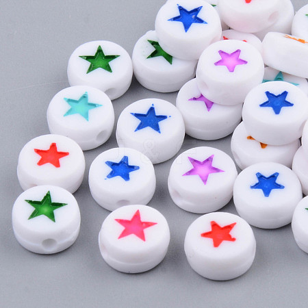 Opaque Acrylic Enamel Beads MACR-S273-34-1