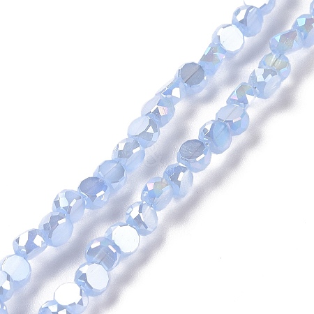 Transparent Electroplate Glass Beads Strands GLAA-E036-06C-1