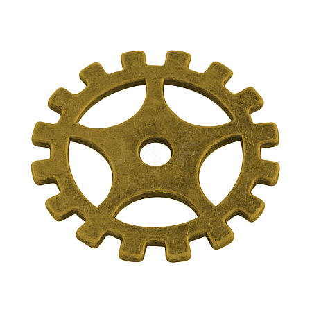 Tibetan Style Alloy Gear Pendants TIBEP-17808-AG-NR-1