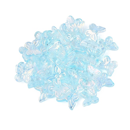 Electroplate Transparent Glass Beads EGLA-N057-03F-1