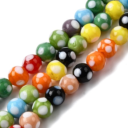 Handmade Lampwork Beads LAMP-D002-8mm-01C-1