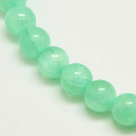 Dyed Natural Green Jade Beads Strands X-JBS053-4MM-27-1