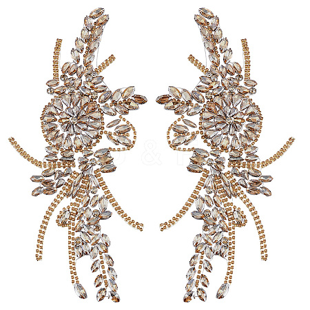 Flower Resin Rhinestone Decorative Corsages for Clothing Accessories PATC-WH0021-064I-1