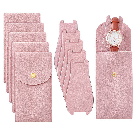 6 Sets Rectangle Velvet Single Watch Storage Bags ABAG-NB0002-09-1