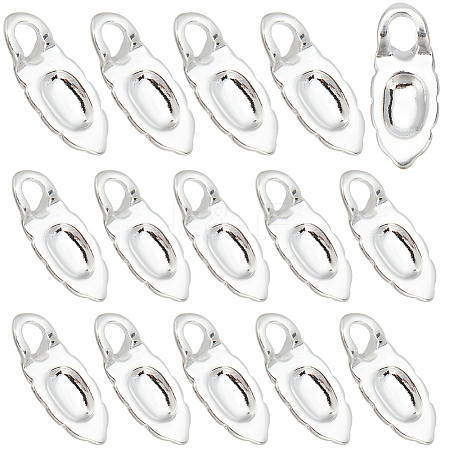 30Pcs Brass Glue-on Flat Pad Bails KK-SC0005-43-1