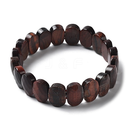 Dyed & Heated Natural Red Tiger Eye Beaded Stretch Bracelet G-E010-01-11-1